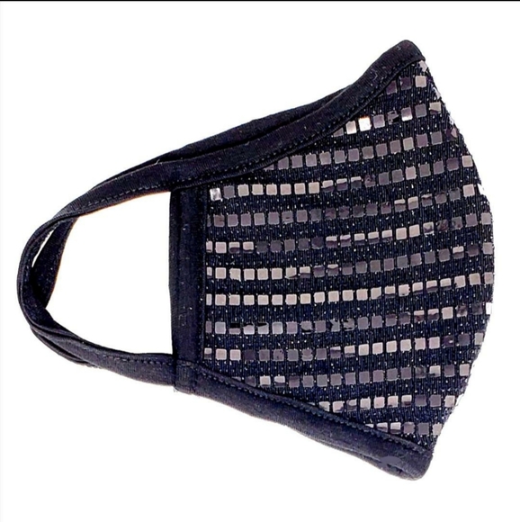 Accessories - Black Sequins!  Designer Face mask